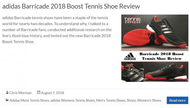Adidas Barricade 2018 Tennis Shoe Review