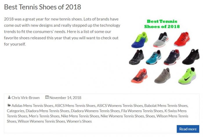 Best Tennis Shoes of 2018 Blog Thumbnail