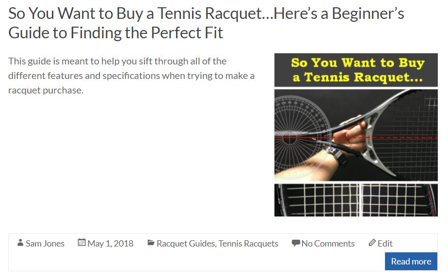Beginners Guide to Buying a Tennis Racquet Blog Cover