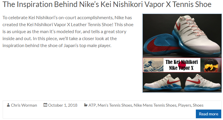 The Inspiration Behind Nike's Kei Nishikori Vapor X Tennis Shoe