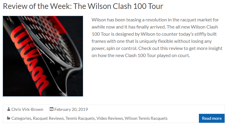 The Wilson Clash 100 Tour
