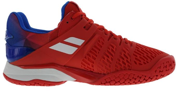 Babolat Men's Propulse Fury All Court Tennis Shoes Bright Red and Electric Blue