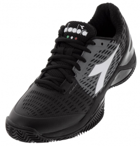 Diadora Men's Speed Blushield 3 Clay Tennis Shoes in Black and Steel Gray