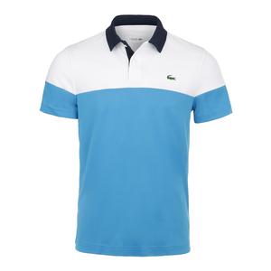 Lacoste Mens Color Blocked Tennis Polo White and Blue