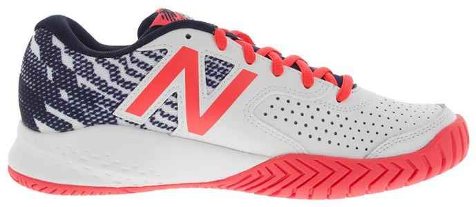 New Balance Women's 696v3 B Width Tennis Shoes Pigment and Vivid Coral