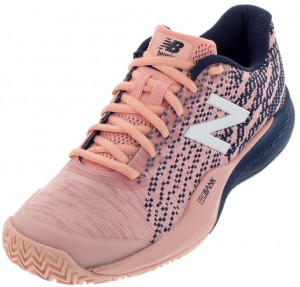 New Balance Women's 996v3 B Width Clay Tennis Shoes in White Peach and Pigment