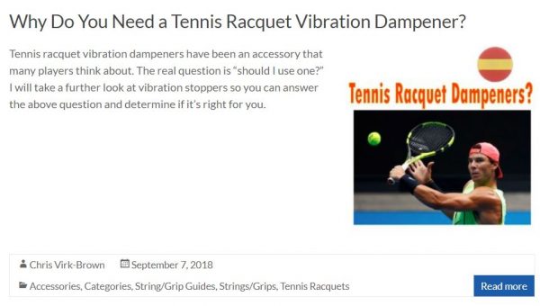 Tennis Racquet Vibration Dampener Blog