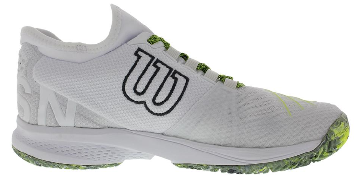 Wilson Men's Kaos 2.0 SFT Tennis Shoes in White and Safety Yellow