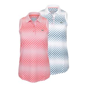 Lacoste Womens Ultra Dry Printed Sleeveless Tennis Polo