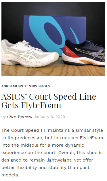 ASICS' Court Speed Line Gets FlyteFoam