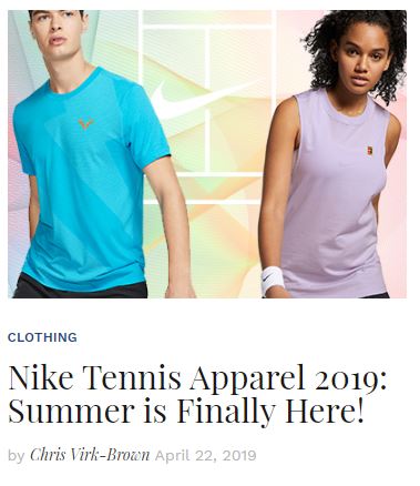 NikeCourt Summer 2019 Apparel Blog Snippet