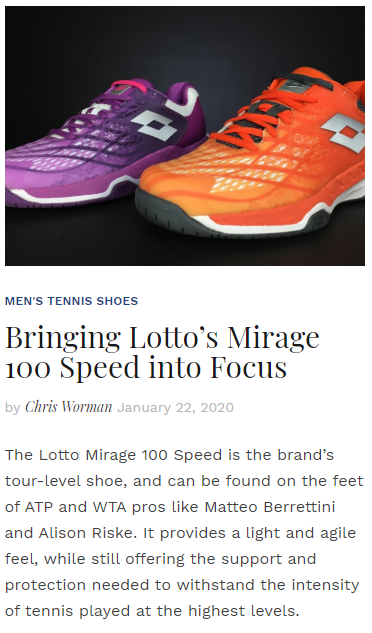 Bringing Lotto's Mirage 100 Speed into Focus