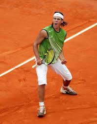 Rafa Nadal celebrates a winner at the French Open