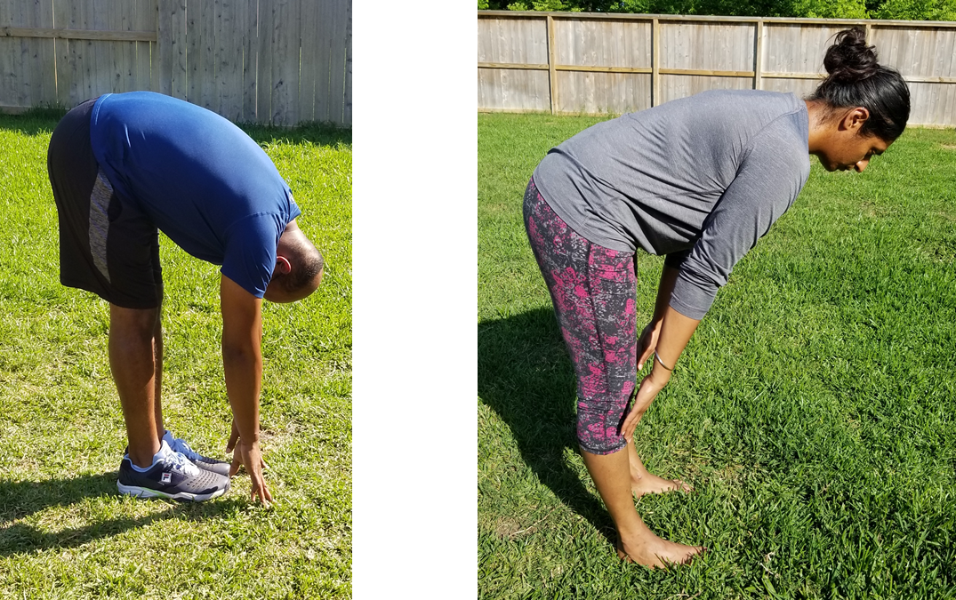 Forward Fold and Halfway Fold yoga pose