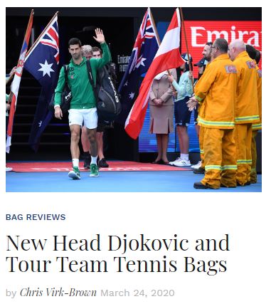 New Head Djokovic and Tour Team Tennis Bags