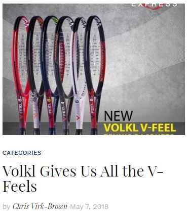 Volkl V-Feel tennis racquet series blog