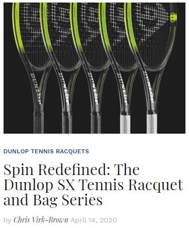 Dunlop SX Tennis Racquet Series Preview Blog