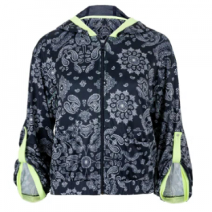 Lucky In Love Women's Bandana Bell Sleeve Tennis Jacket Midnight