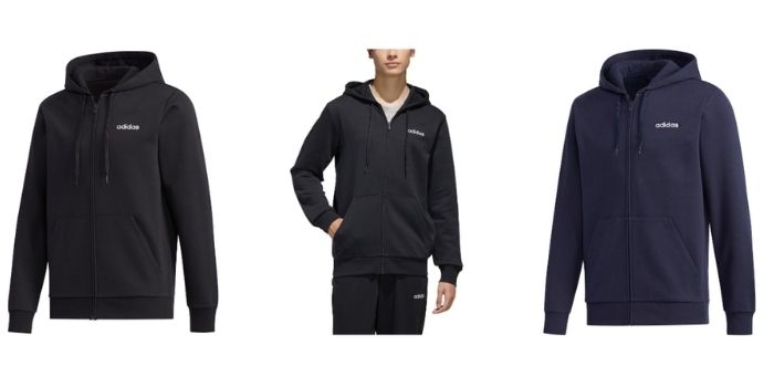 men's training gear adidas essential feelcozy fleece hooded track jacket